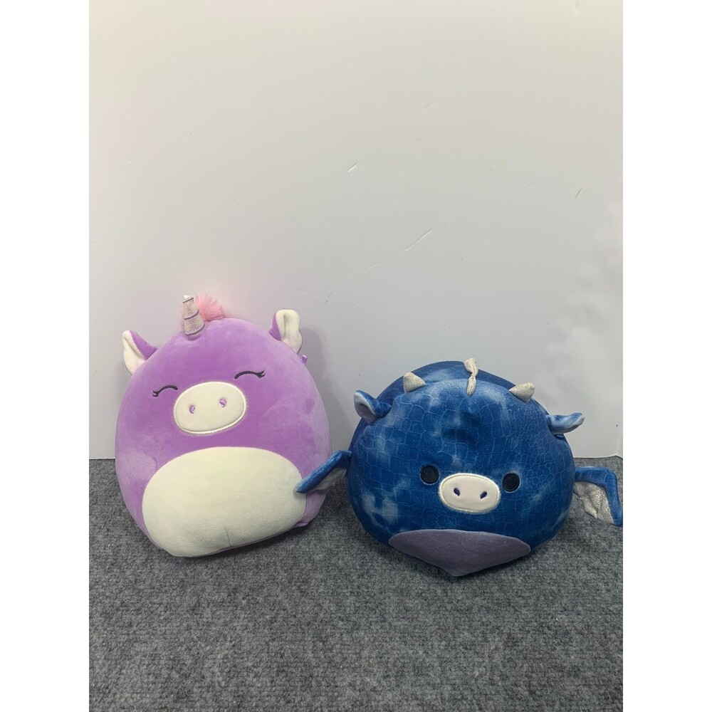 squishmallow lot of two unicorn/sea creature